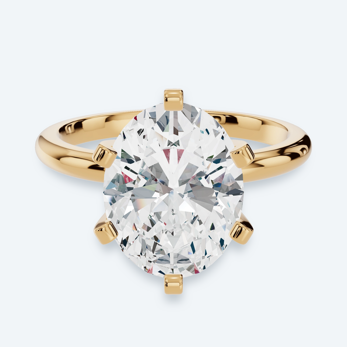 Oval Lab Diamond Six-Prong Solitaire Ring