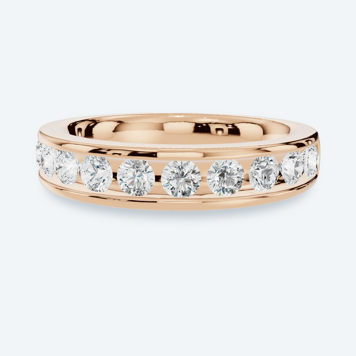 Round Channel-Set Lab Diamond Wedding Band