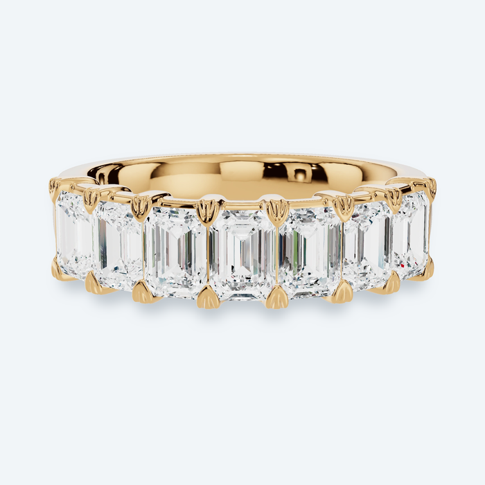Seven-Stone Emerald Lab Diamond Anniversary Band