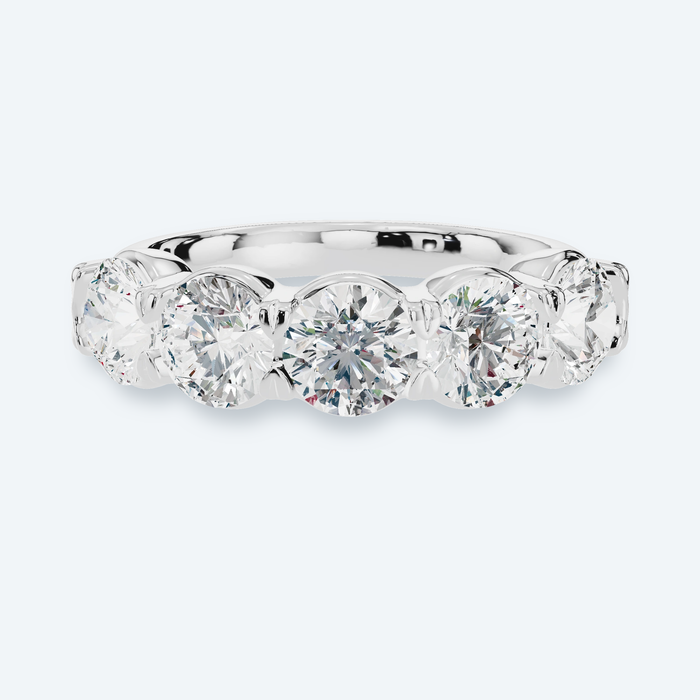 Statement Five-Stone Round Lab Diamond Anniversary Band