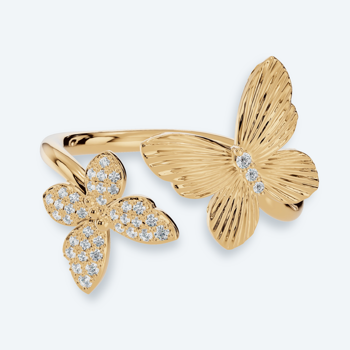 Butterfly Lab Diamond Toi et Moi Ring