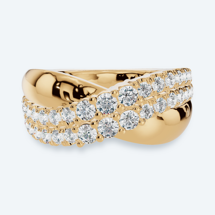 Crisscross Lab Diamond Fashion Band