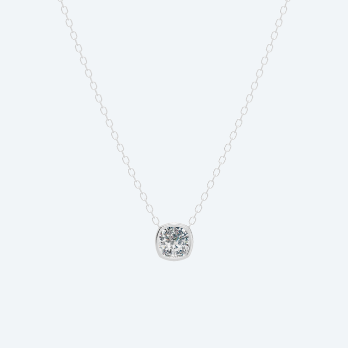 Cushion Bezel Lab Diamond Pendant