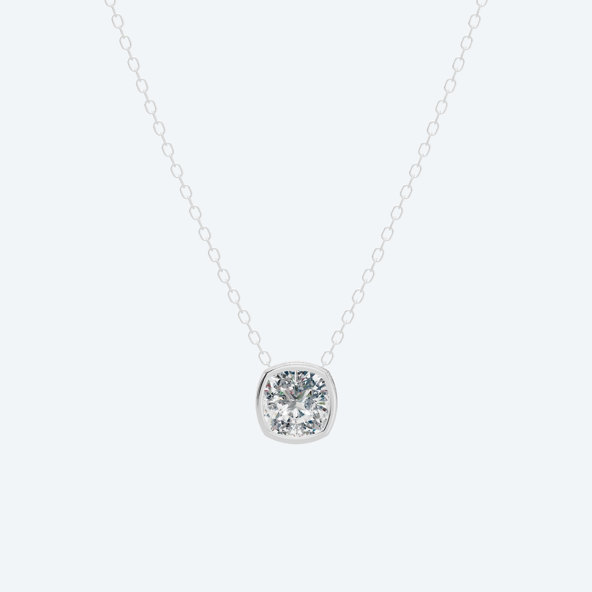 Cushion Bezel Lab Diamond Pendant