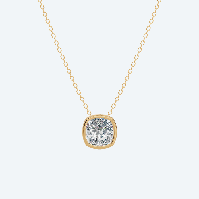 Cushion Bezel Lab Diamond Pendant
