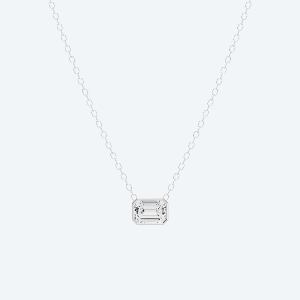 Emerald Bezel Lab Diamond Pendant