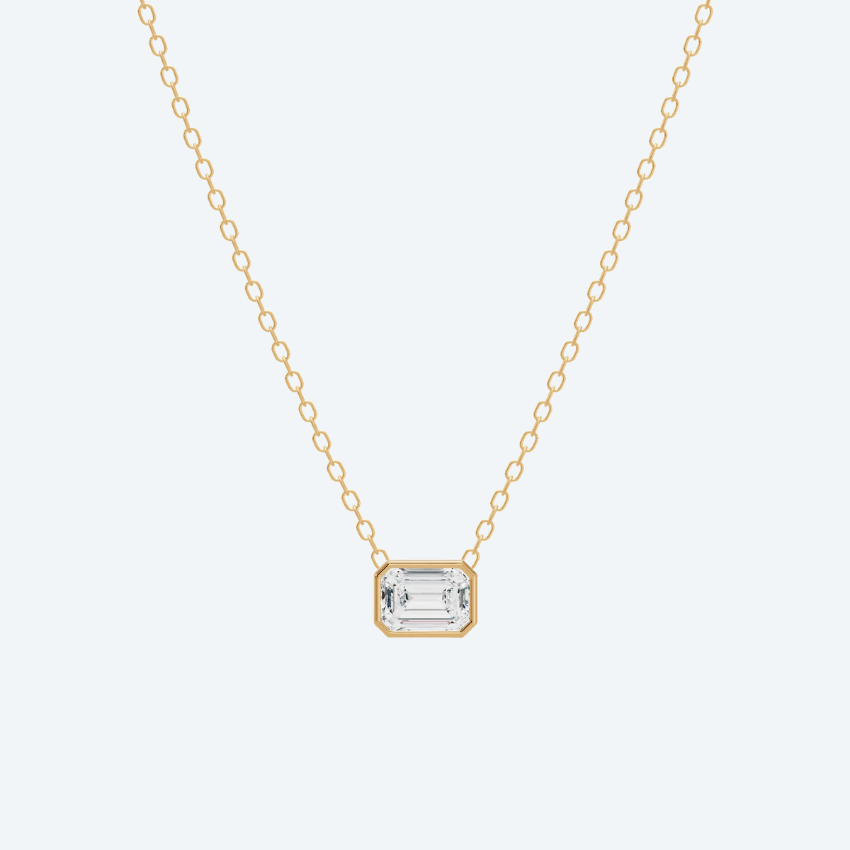 Emerald Bezel Lab Diamond Pendant