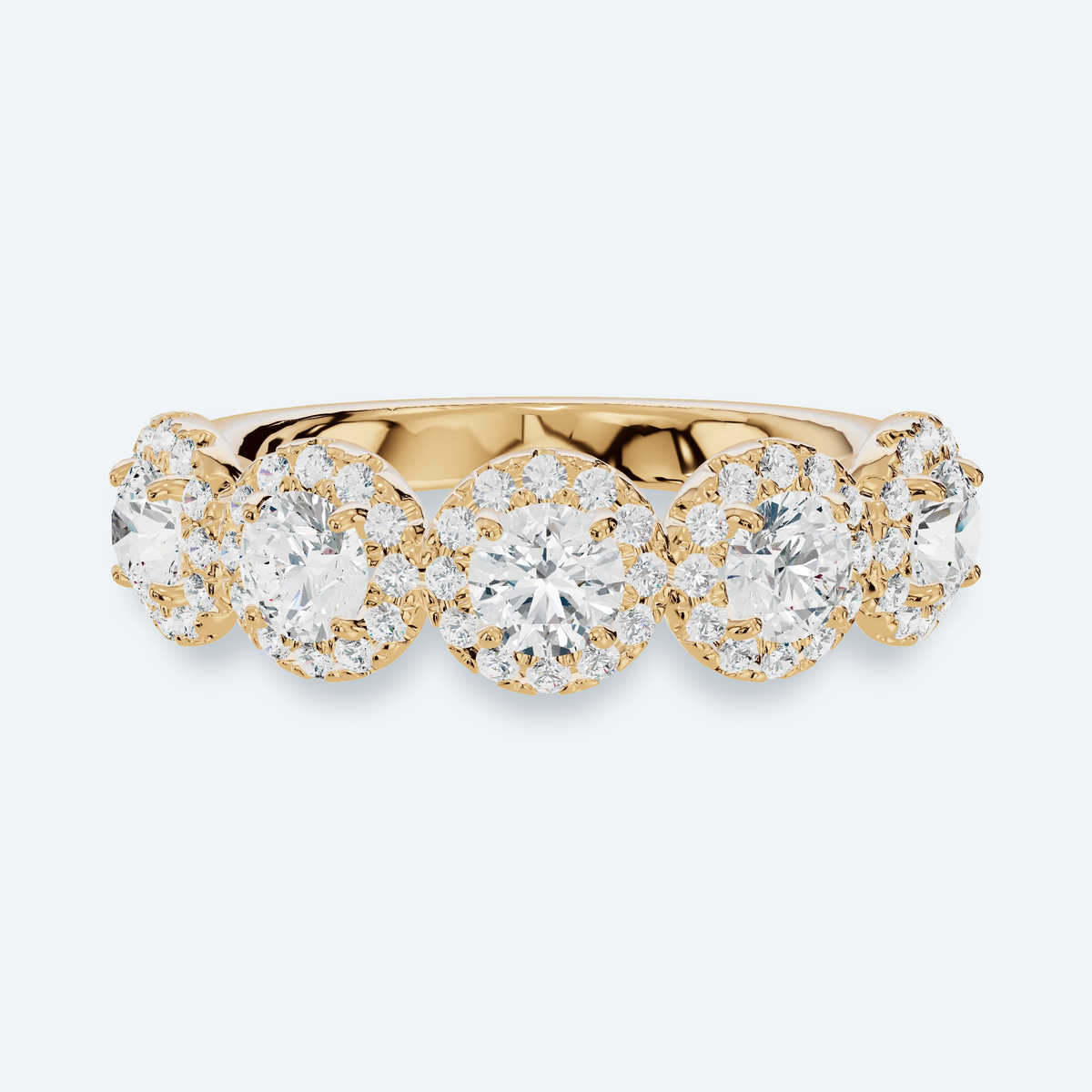 Five-Stone Halo Lab Diamond Band