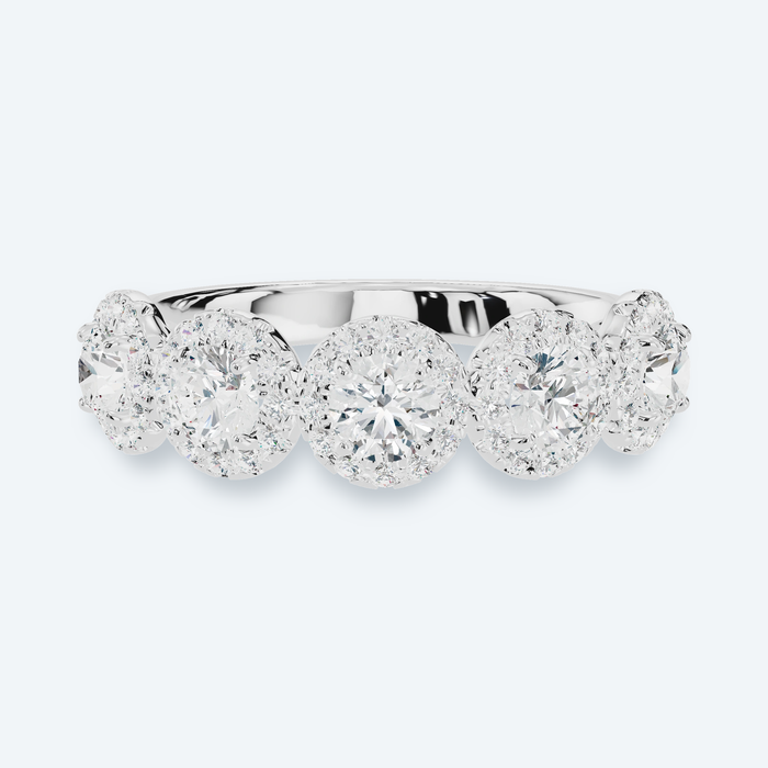 Five-Stone Halo Lab Diamond Band