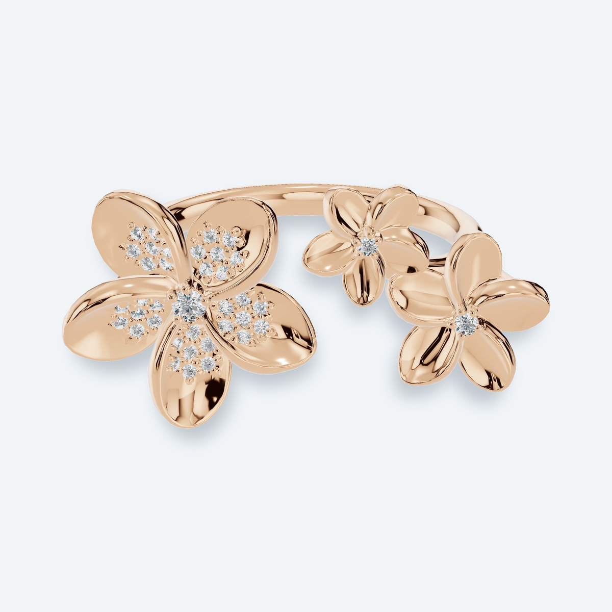Floral Cluster Lab Diamond Open Ring