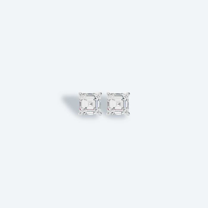 Asscher Four-Prong Lab Diamond Studs