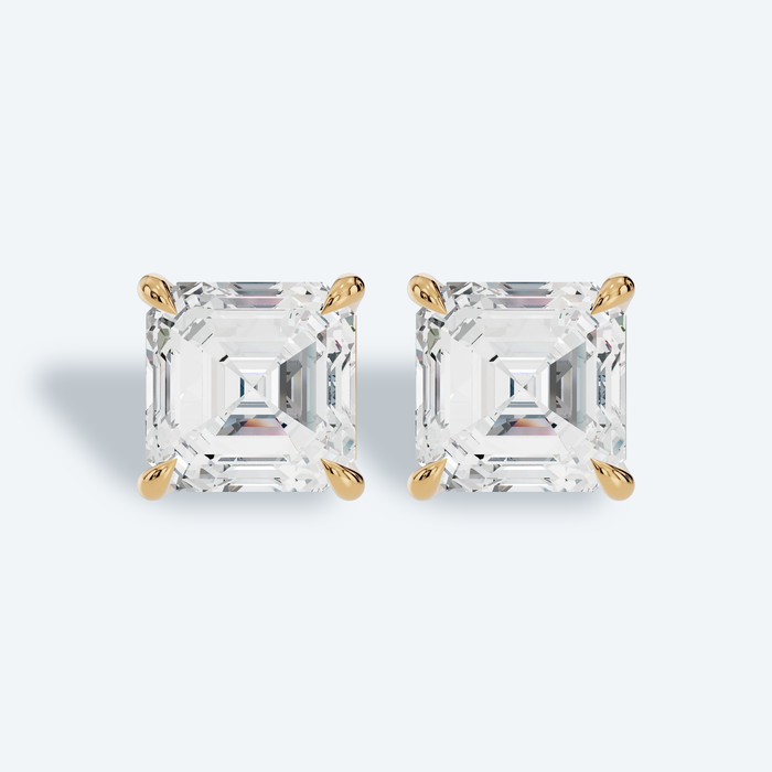 Asscher Four-Prong Lab Diamond Studs