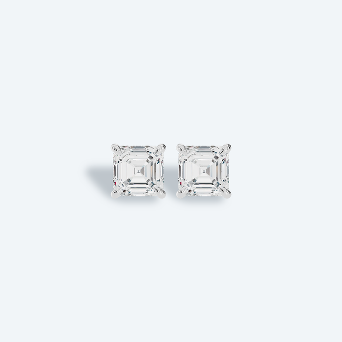 Asscher Four-Prong Lab Diamond Studs