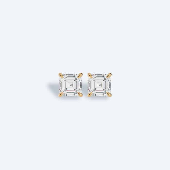 Asscher Four-Prong Lab Diamond Studs