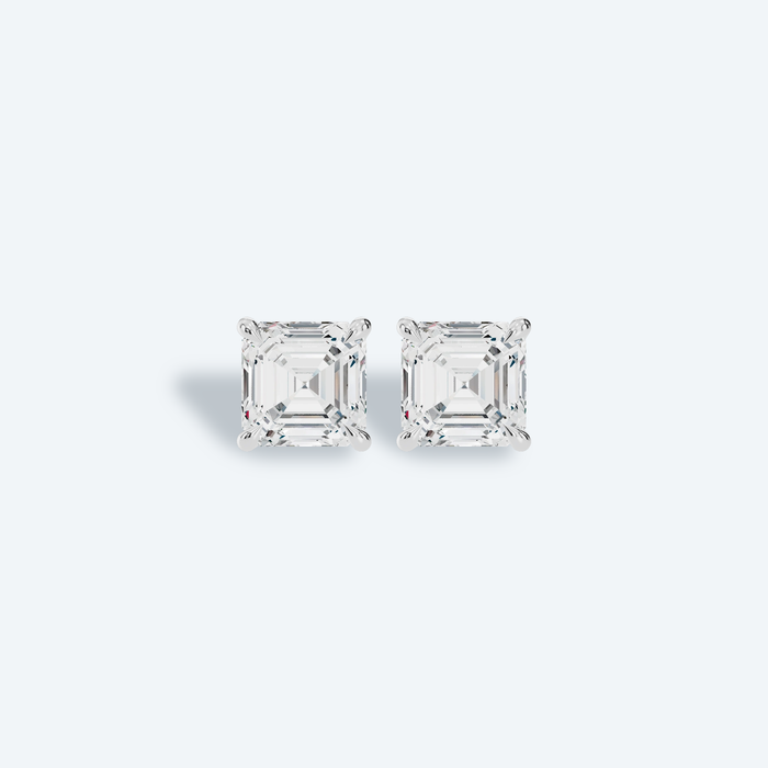 Asscher Four-Prong Lab Diamond Studs
