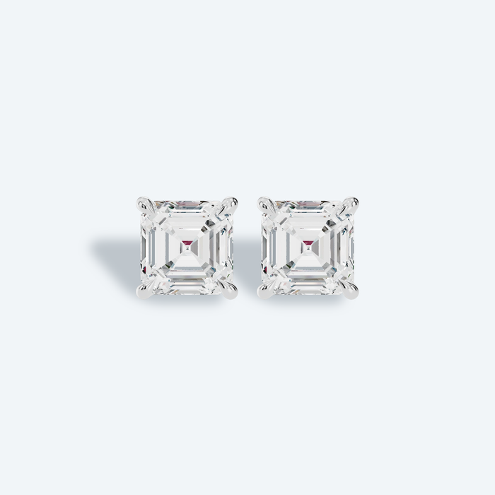 Asscher Four-Prong Lab Diamond Studs