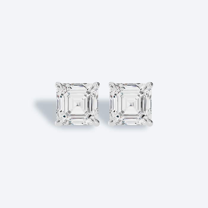 Asscher Four-Prong Lab Diamond Studs