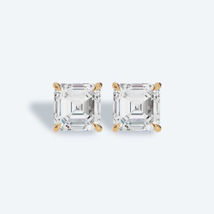 Asscher Four-Prong Lab Diamond Studs