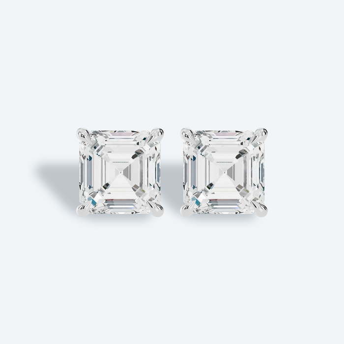 Asscher Four-Prong Lab Diamond Statement Studs