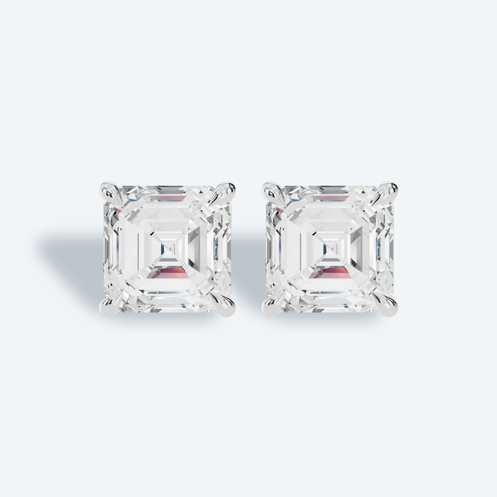 Asscher Four-Prong Lab Diamond Studs