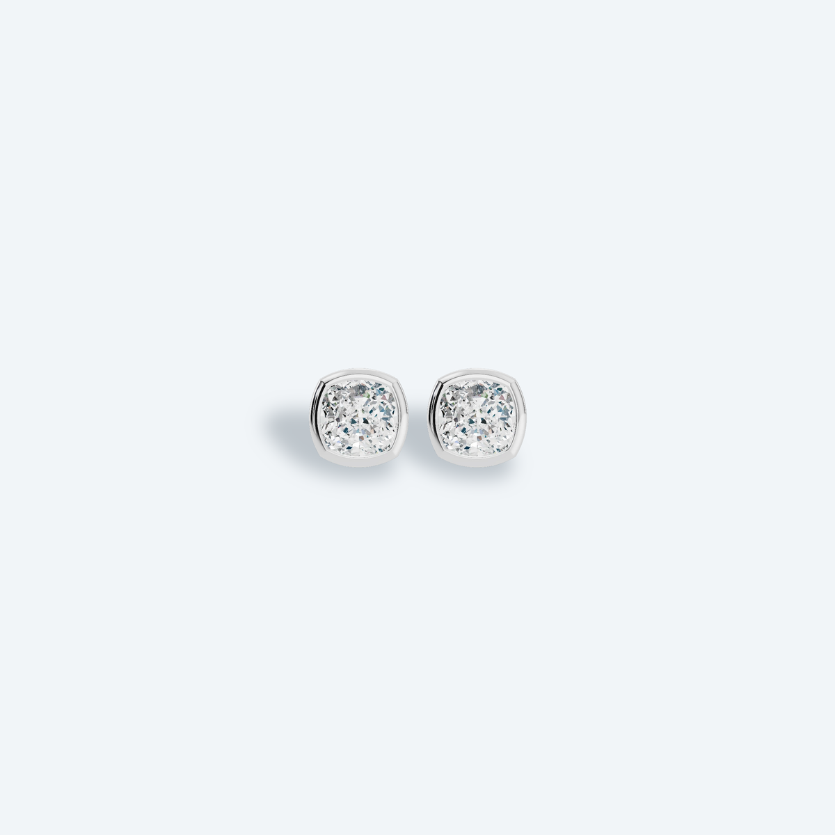 Cushion Bezel Lab Diamond Studs