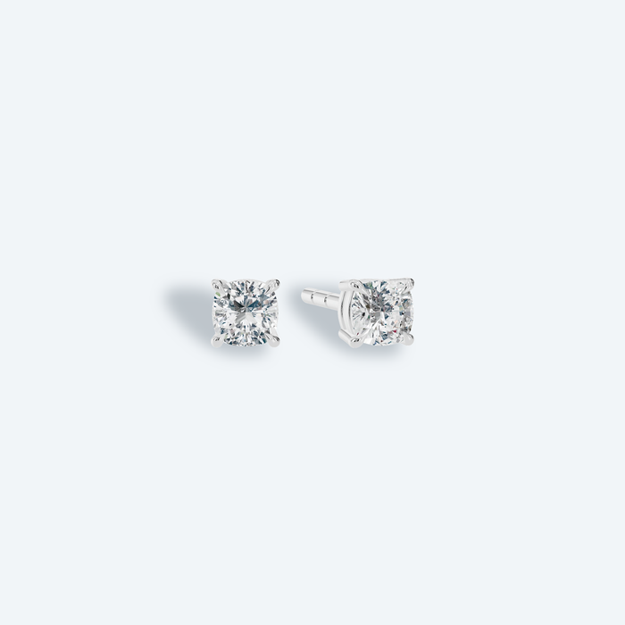 Cushion Four-Prong Lab Diamond Studs