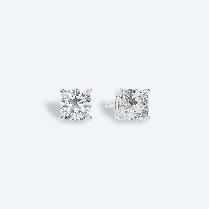 Cushion Four-Prong Lab Diamond Studs