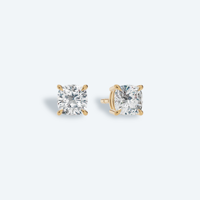 Cushion Four-Prong Lab Diamond Studs