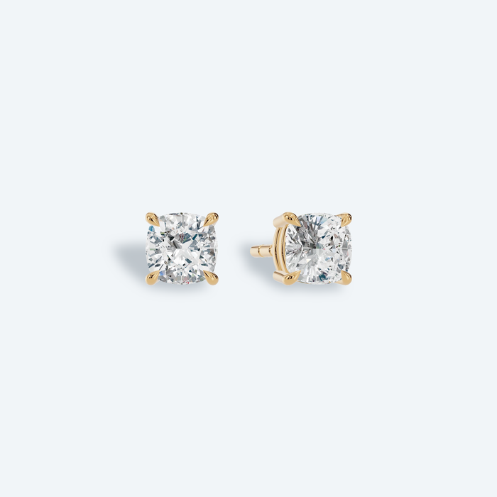 Cushion Four-Prong Lab Diamond Studs