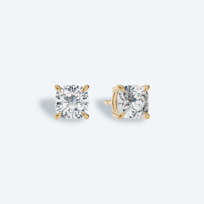 Cushion Four-Prong Lab Diamond Studs