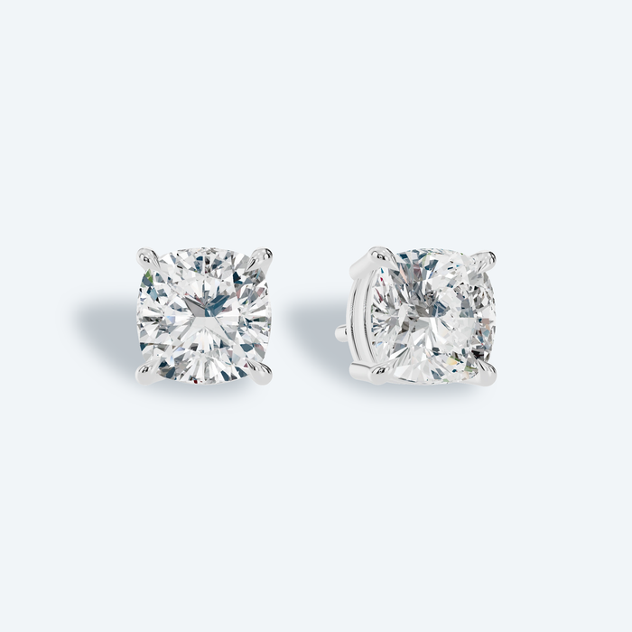 Cushion Four-Prong Lab Diamond Studs