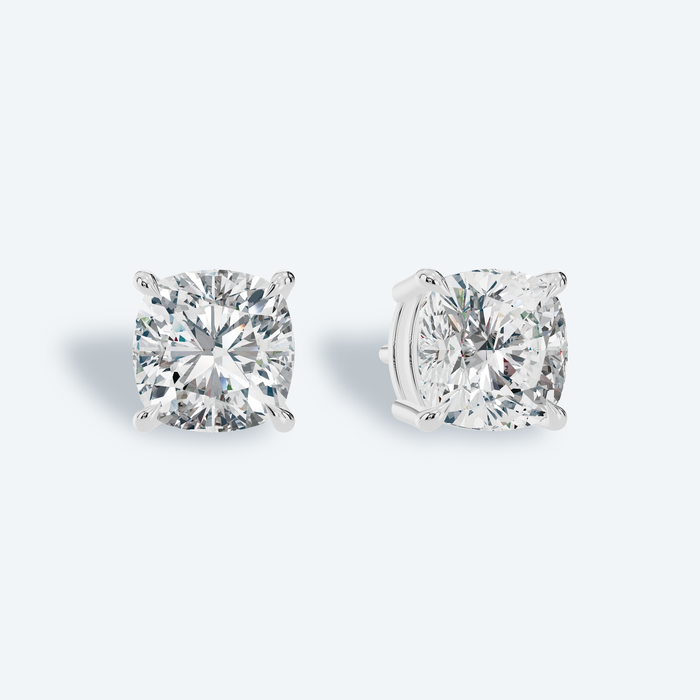 Cushion Four-Prong Lab Diamond Studs