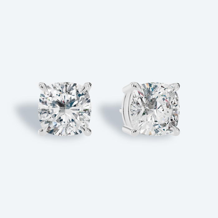 Cushion Four-Prong Lab Diamond Statement Studs
