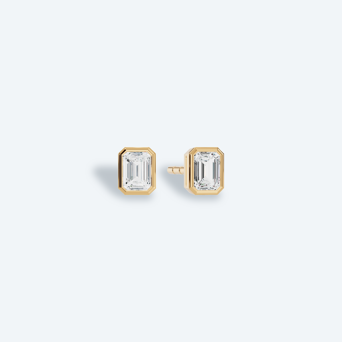 Emerald Bezel Lab Diamond Studs