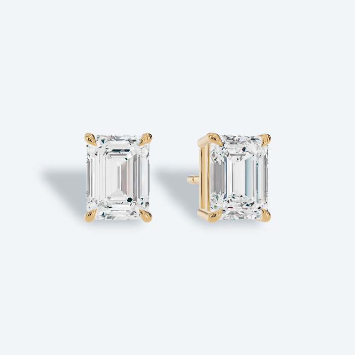 Emerald Four-Prong Lab Diamond Studs