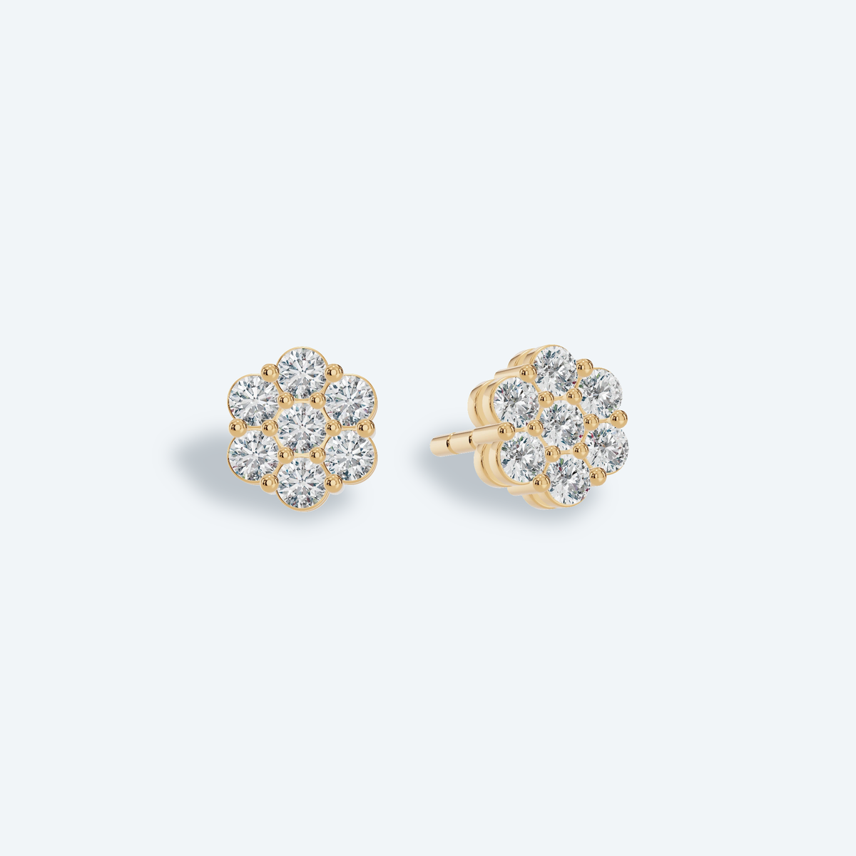 Floral Cluster Lab Diamond Studs