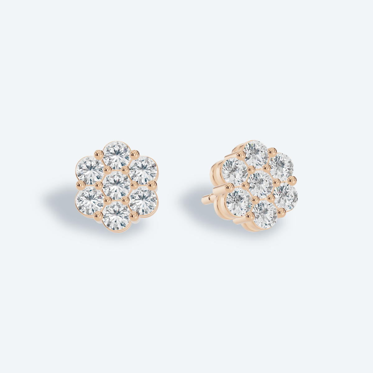 Floral Cluster Lab Diamond Studs