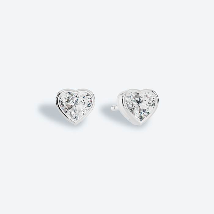 Heart Bezel Lab Diamond Studs