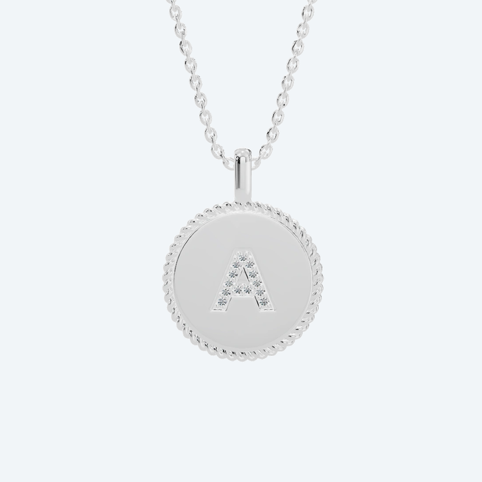 Lab Diamond Initial Pendant Necklace