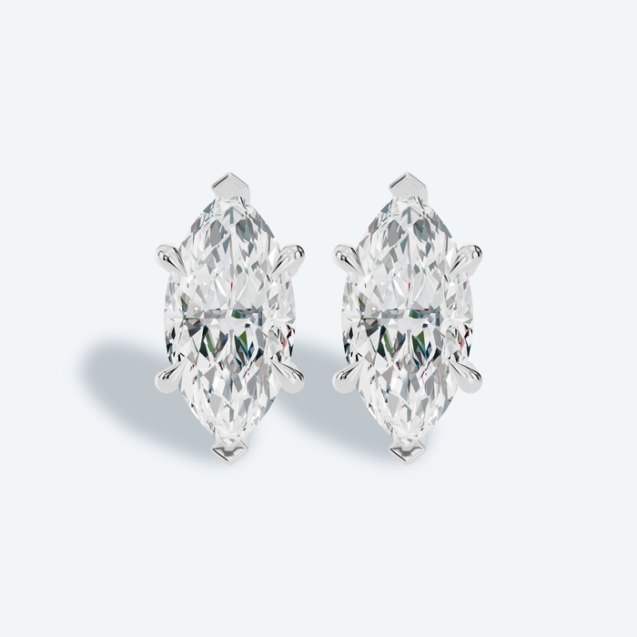 Marquise Six-Prong Lab Diamond Statement Studs
