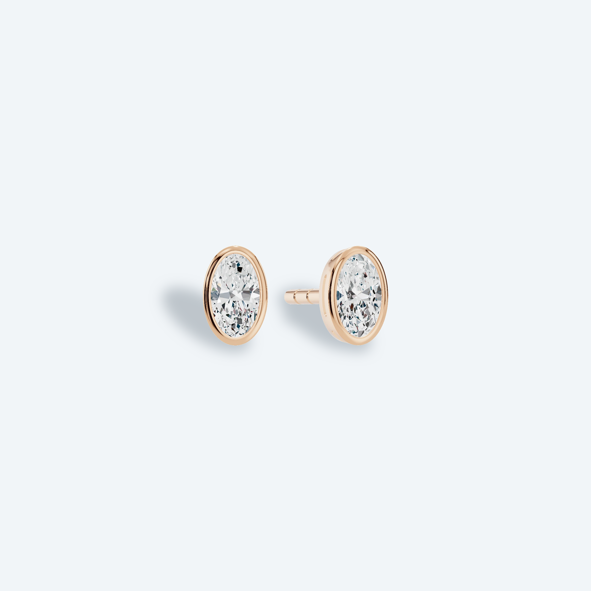 Oval Bezel Lab Diamond Studs