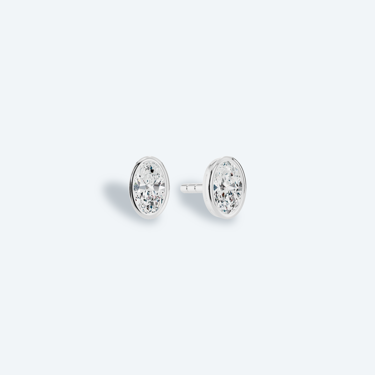 Oval Bezel Lab Diamond Studs