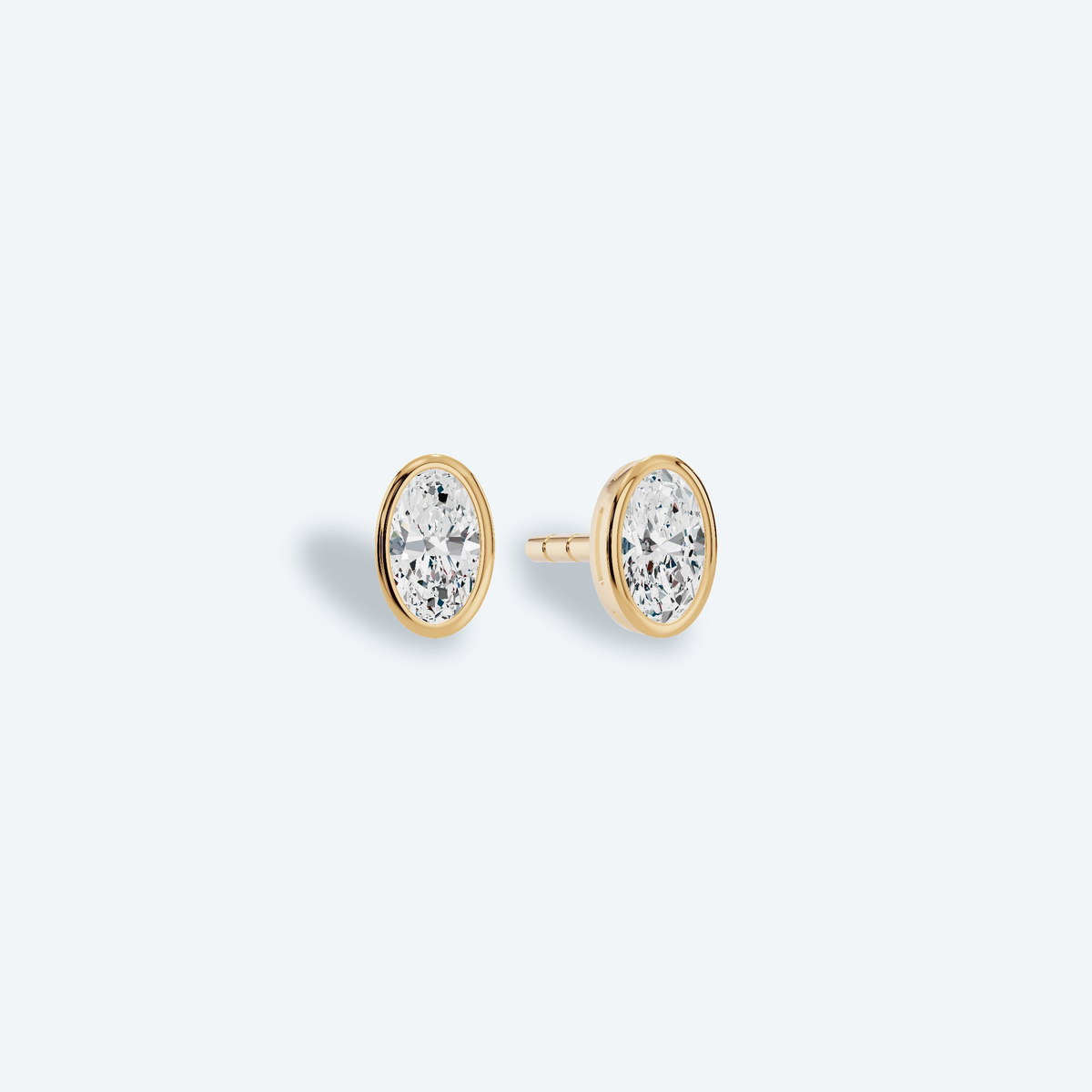 Oval Bezel Lab Diamond Studs