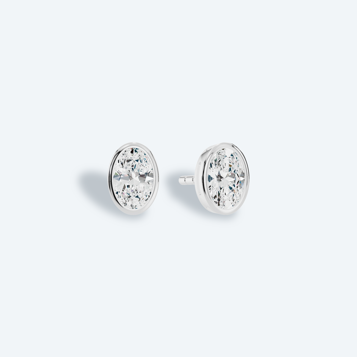 Oval Bezel Lab Diamond Studs