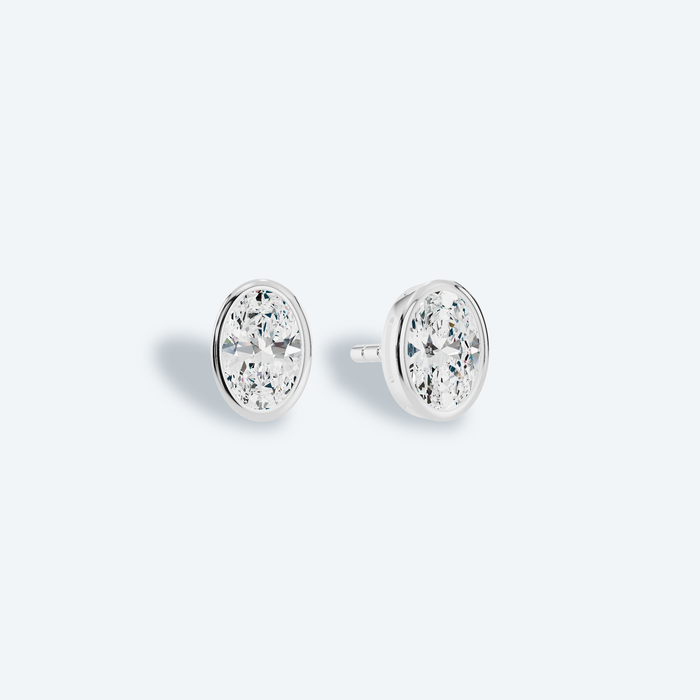 Oval Bezel Lab Diamond Studs