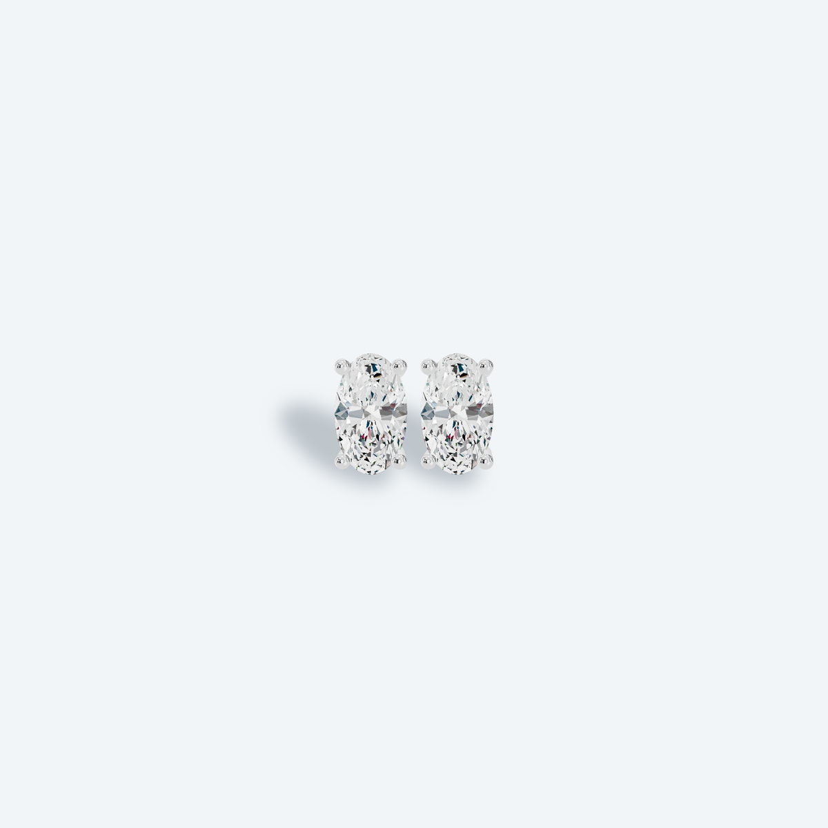 Oval Four-Prong Lab Diamond Studs