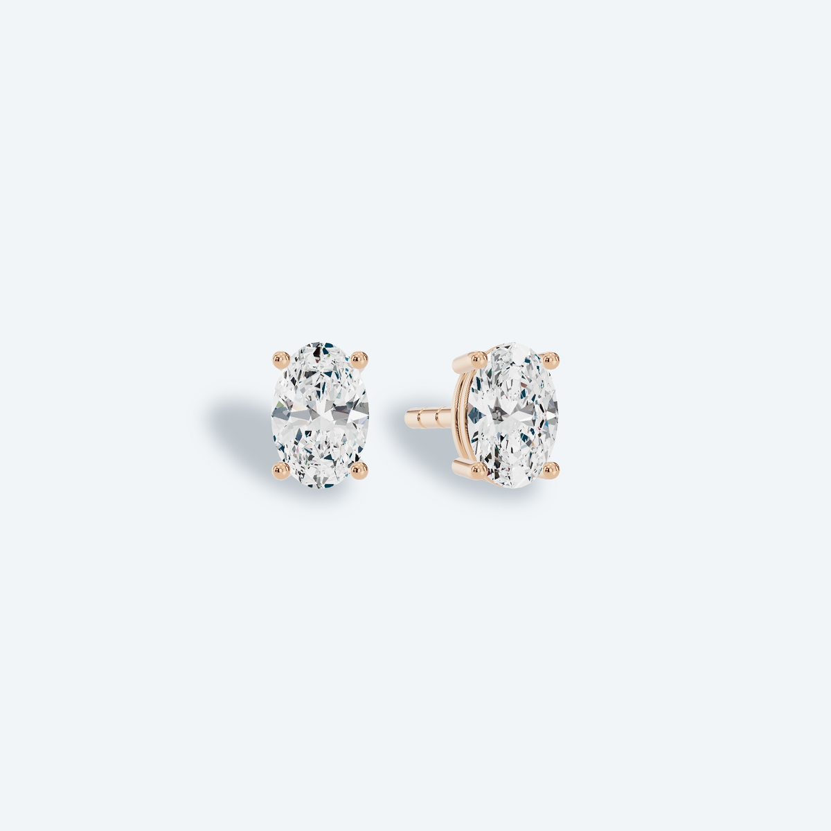 Oval Four-Prong Lab Diamond Studs