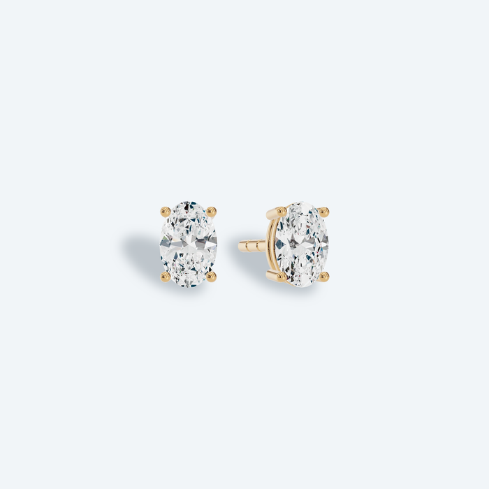 Oval Four-Prong Lab Diamond Studs