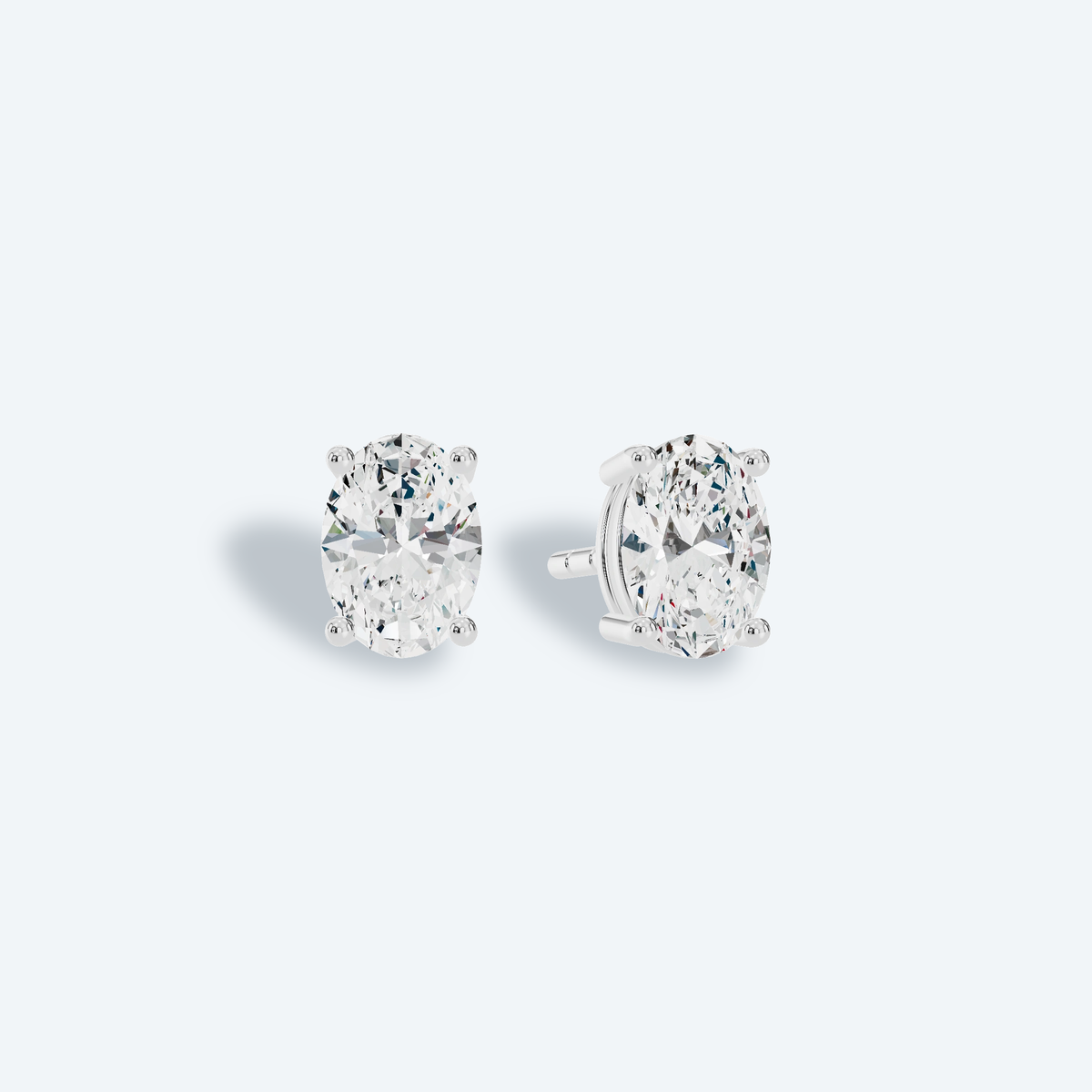 Oval Four-Prong Lab Diamond Studs