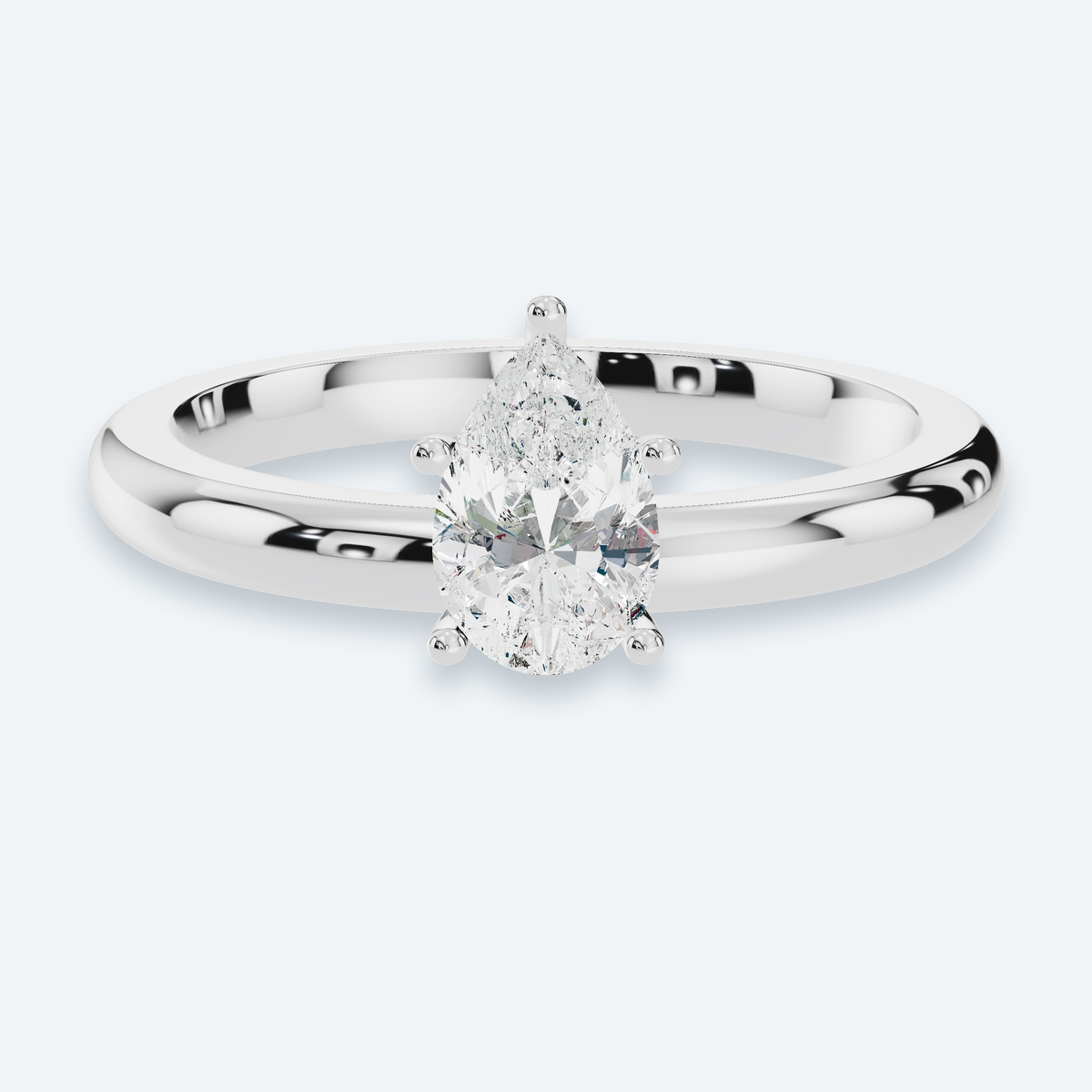 Pear Lab Diamond Solitaire Engagement Ring